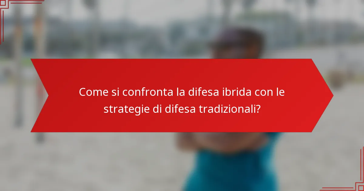 Come si confronta la difesa ibrida con le strategie di difesa tradizionali?